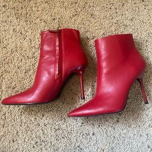 Red booties Zara